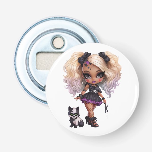 A Cute Girl Halloween Design Collection 8 Bottle Opener (Front)