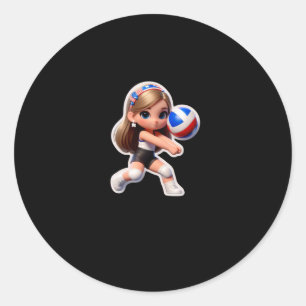 A Cute Girl Volleyball Sport Sticker