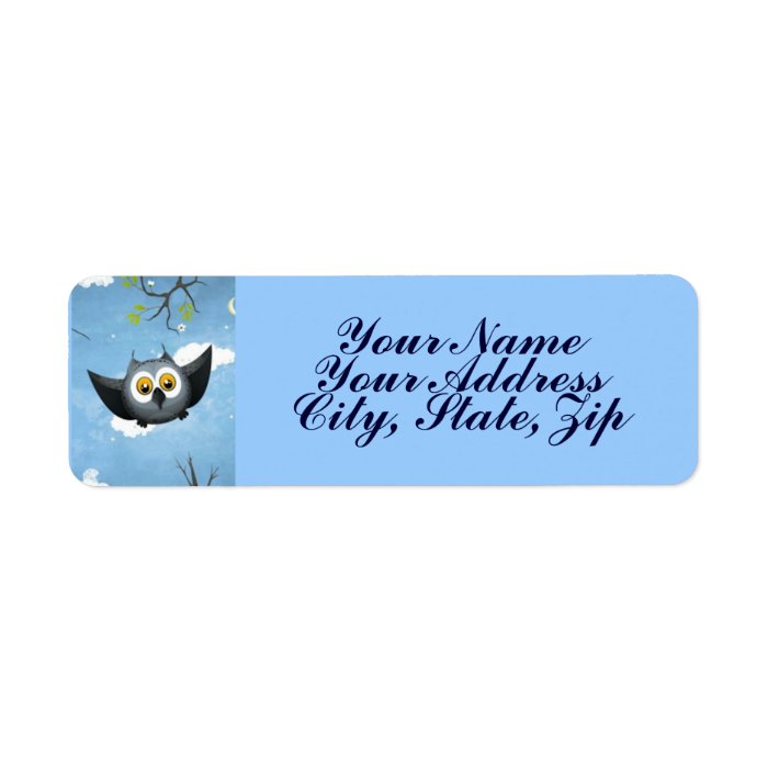 A Cute Gray Owl Custom Return Address Label