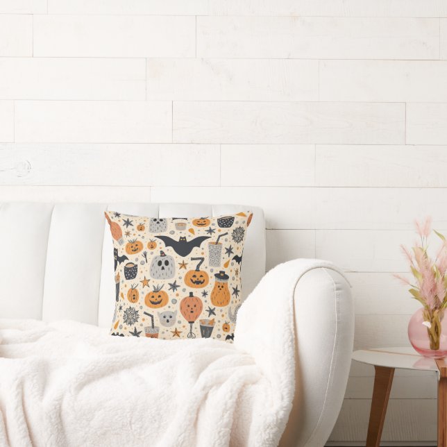 a cute Halloween pattern Throw Pillow (Couch)