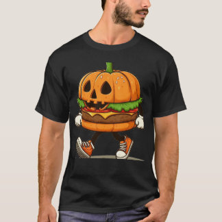 A Cute Halloween Pumpkin Burger T-Shirt