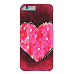 A  Cute Hand Drawn Pink Heart on a Grunge Texture Barely There iPhone 6 Case