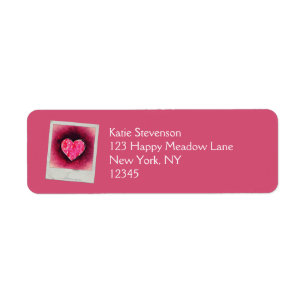 A Cute Hand Drawn Pink Heart on a Grunge Texture Label
