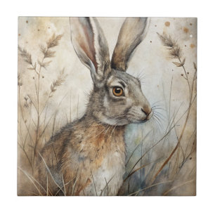 A Cute Hare in Forest Ceramic Tile