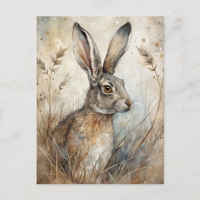 A Cute Hare in Forest Postcard (Front)