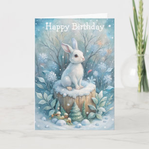 A Cute Hare in Winter Card