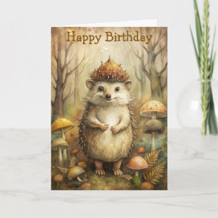 A Cute Hedgehog in Forest Card