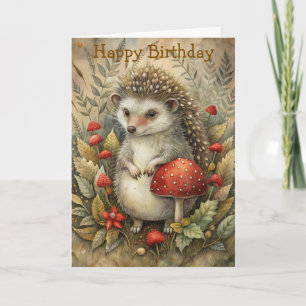 A Cute Hedgehog in Forest Card