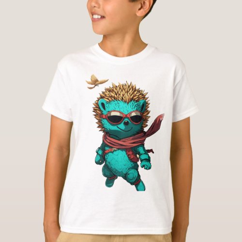 A cute hedgehog print t_shirt 