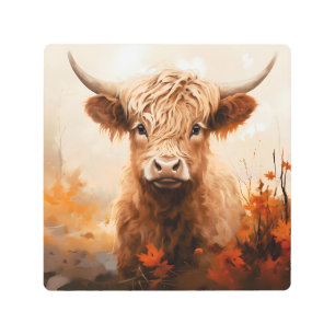A Cute Highland Cow Series Design 12 Metal Print