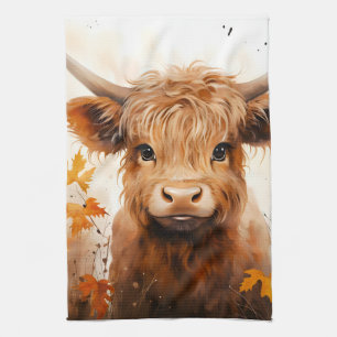 A Cute Highland Cow Series Design 1 Kitchen Towel