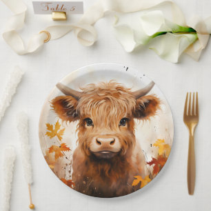 A Cute Highland Cow Series Design 1 Paper Plates
