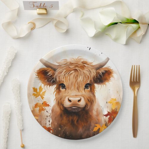 A Cute Highland Cow Series Design 1 Paper Plates