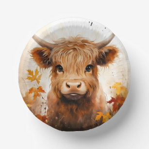 A Cute Highland Cow Series Design 1 Paper Bowls