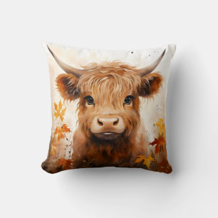 A Cute Highland Cow Series Design 1 Throw Pillow