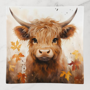 A Cute Highland Cow Series Design 1 Trinket Tray