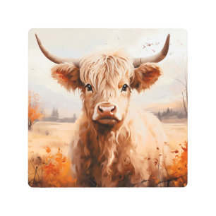 A Cute Highland Cow Series Design 5 Metal Print
