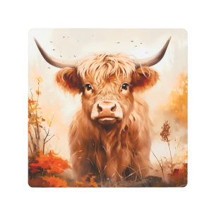 A Cute Highland Cow Series Design 8 Metal Print