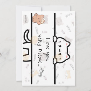 A cute I love you meow card for a loved one.