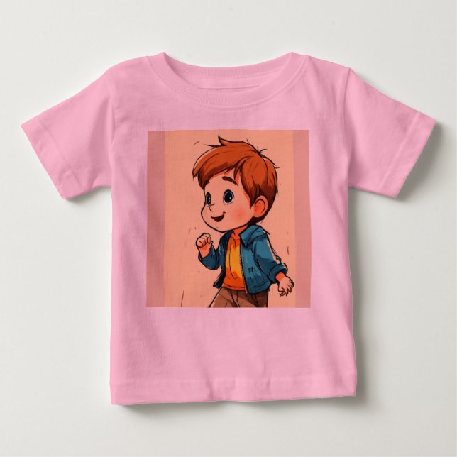 a cute innocent boy in tshirt for babies wear  (Front)