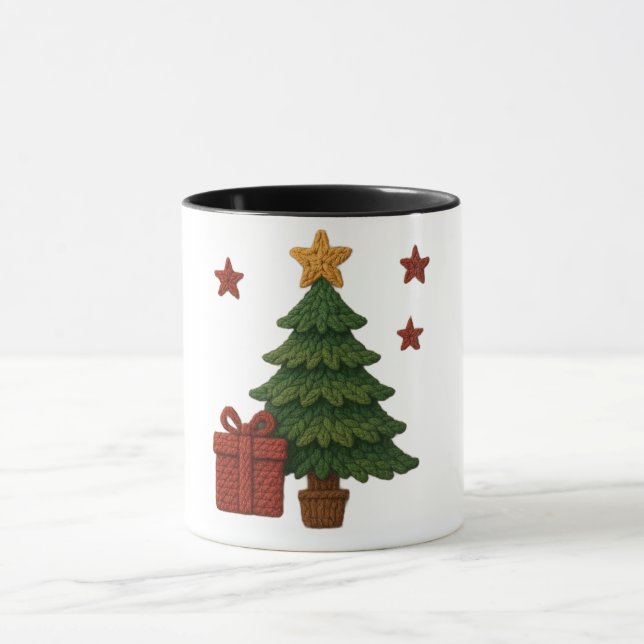 A cute knit tree gift mug (Center)