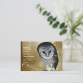 A Cute little Barn Owl fantasy Business Card (Standing Front)