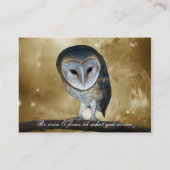 A Cute little Barn Owl fantasy Business Card (Back)