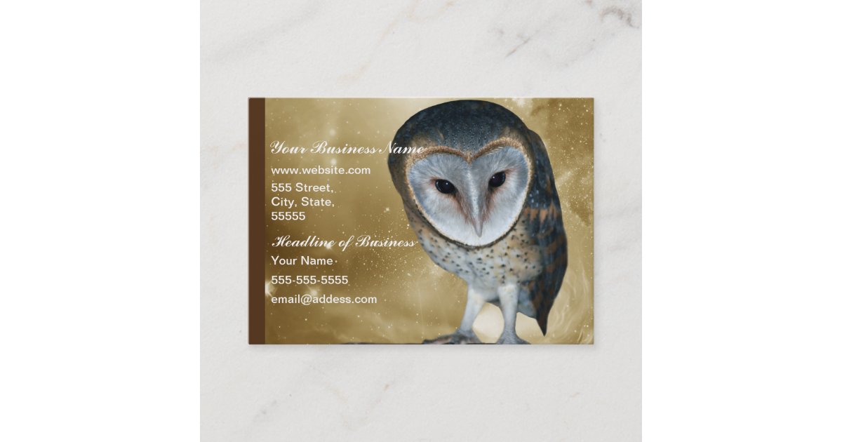 A Cute little Barn Owl fantasy Business Card | Zazzle