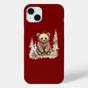 A cute little bear - Artistic illustration design iPhone 15 Plus Case