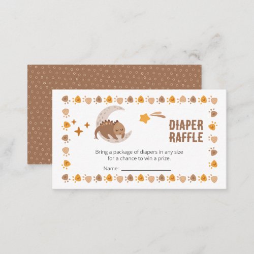 A Cute Little Dinosaur Baby Shower Diaper Raffle  Enclosure Card