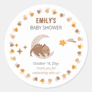 A Cute Little Dinosaur Baby Shower Thank You Classic Round Sticker