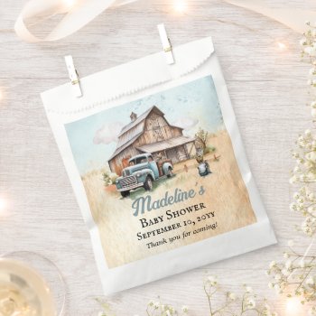 A Cute Little Farm Boy Baby Shower Thank You Favor Bag by holidayhearts at Zazzle