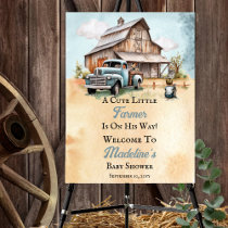 A Cute Little Farmer Is On His Way Baby Shower Foam Board