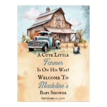 A Cute Little Farmer Is On His Way Baby Shower Poster