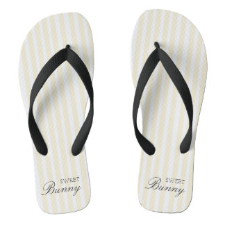 A cute little Floral Bunny sweet Yellow Flip Flops