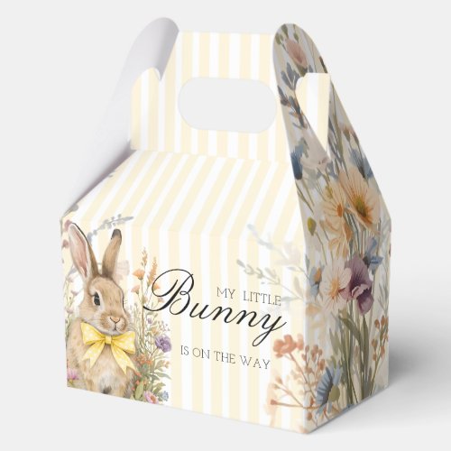 A cute little Floral Bunny Yellow Bow Baby Shower  Favor Boxes