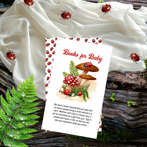 A Cute Little Ladybug Baby Shower Books for Baby Enclosure Card