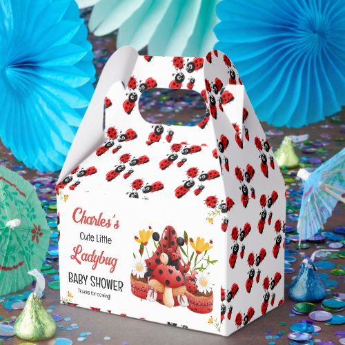 A Cute Little Ladybug Is On Her Way Baby Shower Favor Boxes