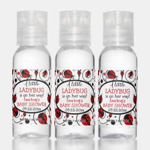 A Cute Little Ladybug Is On Her Way Baby Shower Hand Sanitizer