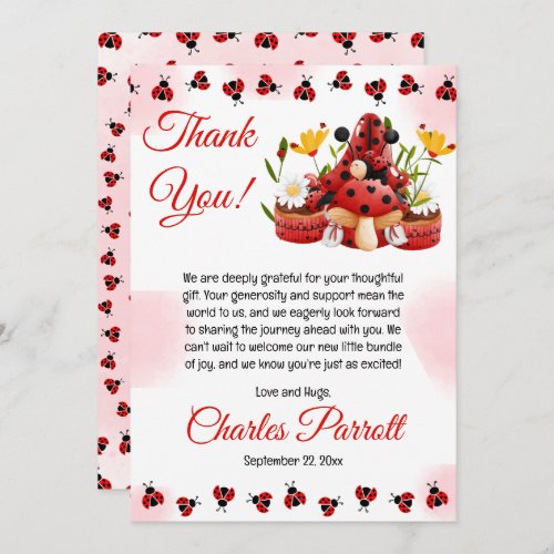 A Cute Little Ladybug Is On Her Way Baby Shower Invitation