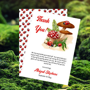 A Cute Little Ladybug Is On Her Way Baby Shower Thank You Card