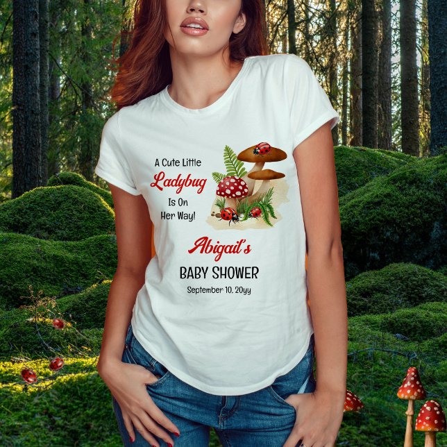 A Cute Little Ladybug Is On Her Way Baby Shower Tri-Blend Shirt ("A Cute Little Ladybug Is On Her Way!" Girl Baby Shower Woman's T-Shirt)