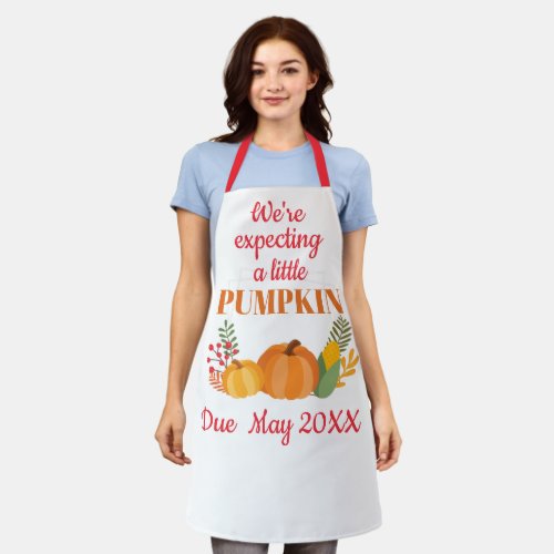 A Cute Little Pumpkin Pregnancy Announcement Apron