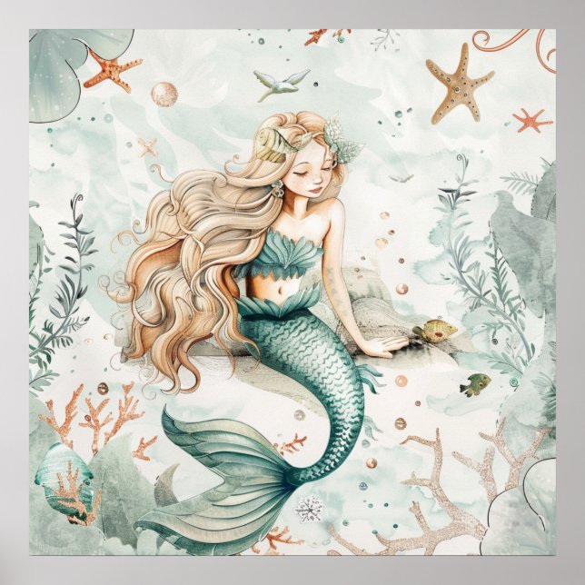 A Cute Mermaid Poster (Front)