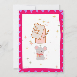 A cute mouse card that says "I love you" to a love