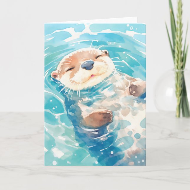 A Cute Otter Watery World Card (Front)