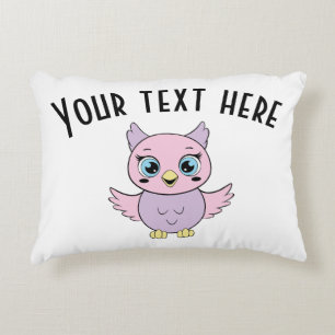 A cute owl design - add your own text accent pillow