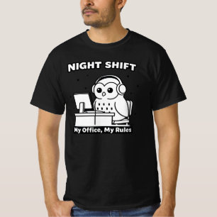 A cute owl, Night Shift, suitable for working T-Shirt