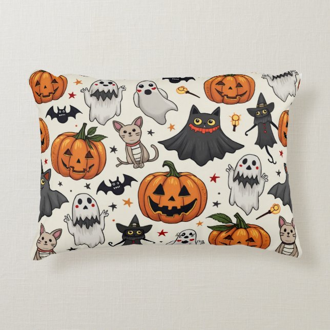 A cute patterned pillow for a Halloween party (Front)