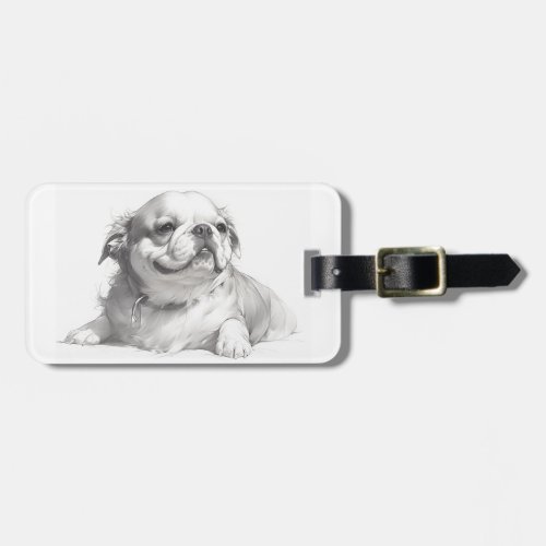 A cute pencil_drawing dog _ 4 luggage tag